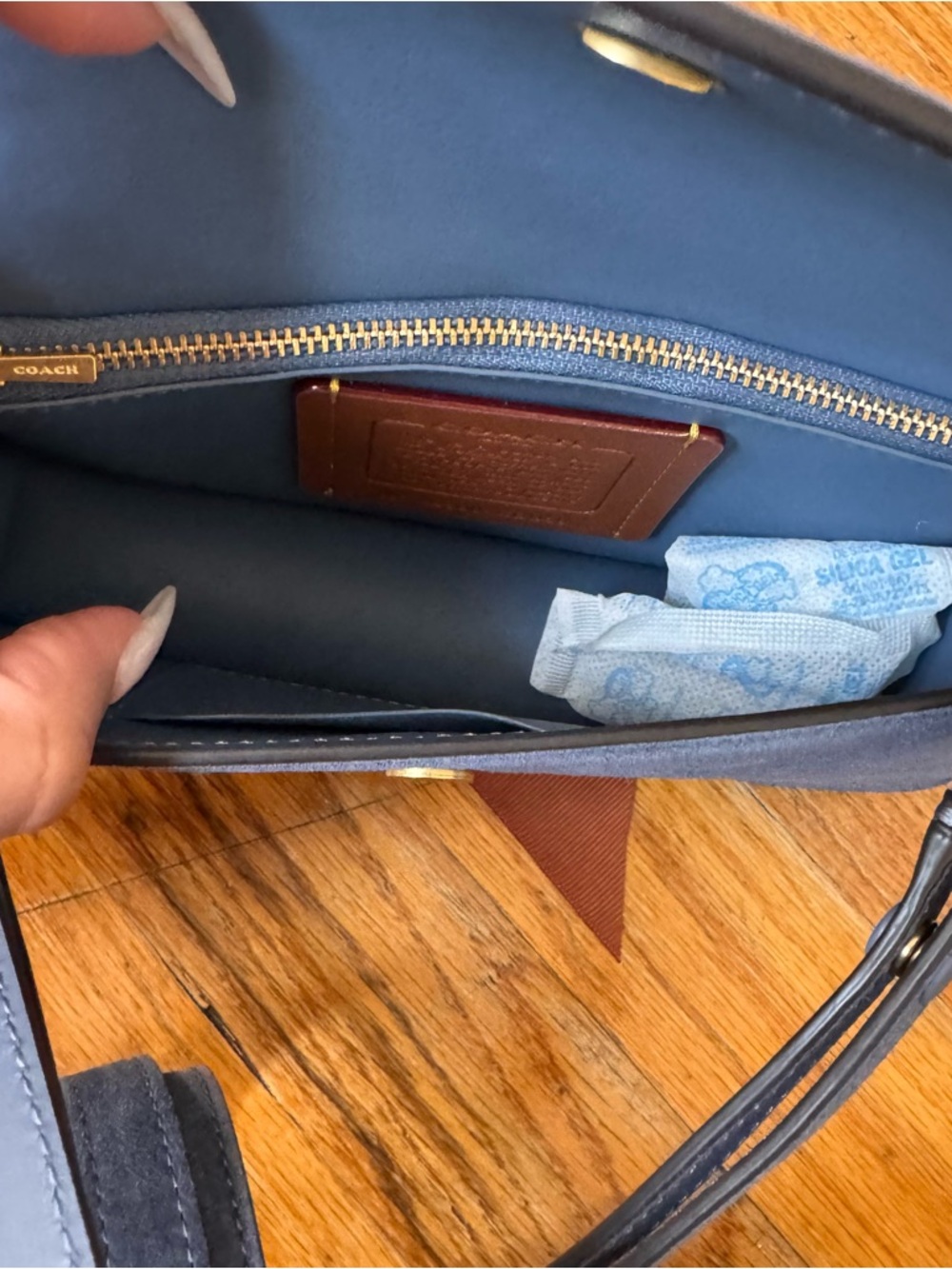 COACH blue Suede Crossbody with adjustable Strap - Picture 7 of 12